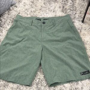Pelagic Olive Green Men's Flat Front Shorts